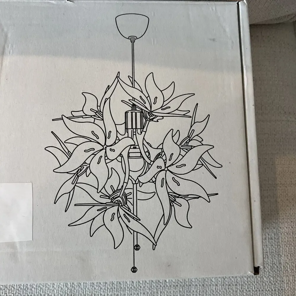 IKEA RAMSELE Pendant Lamp David Wahl White Floral Chandelier Complete Box Light